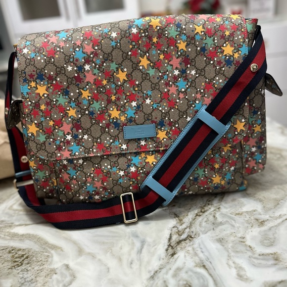 Gucci GG Supreme Star Monogram coated canvas diaper bag.  Limited Addition - Picture 13 of 15